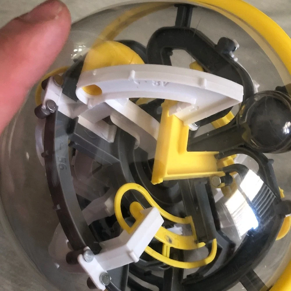 3D Maze Puzzle Dome Perplexus Rookie - Yellow & Gray